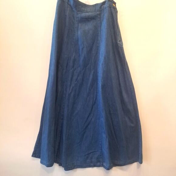 NEW Denim Maxi Skirt 90's Throwback Boho Cotton Denim Skirt J Lo Style - Picture 5 of 16